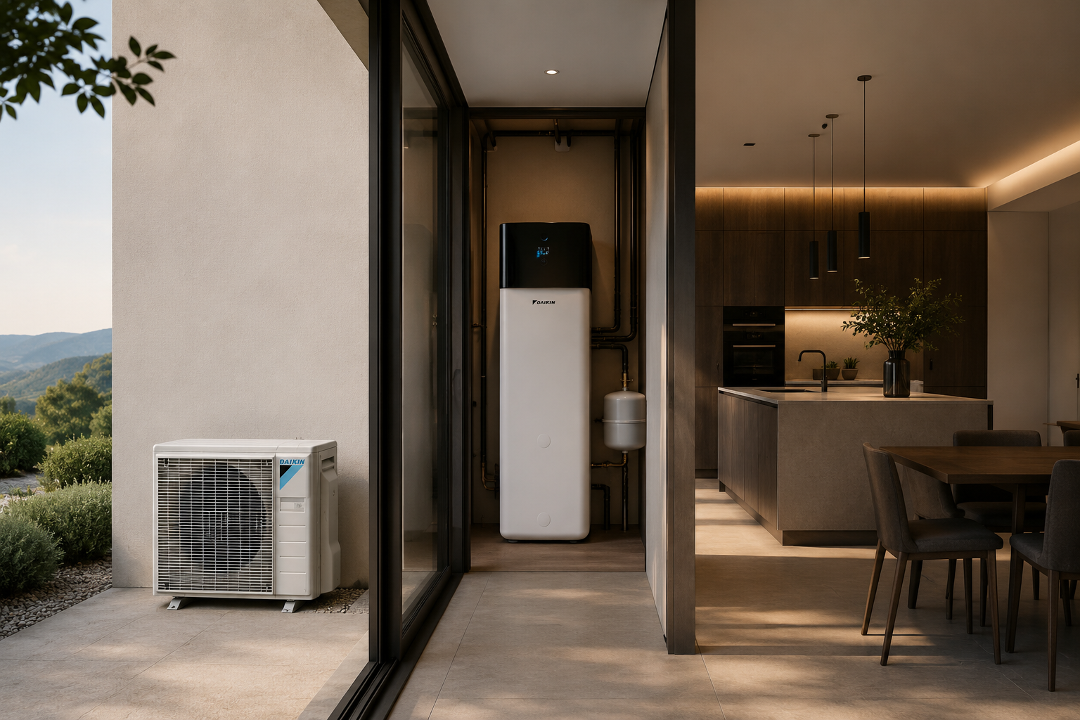 Aerotermia Daikin Altherma en villa